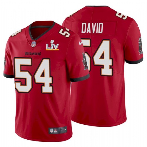 Men's Red Tampa Bay Buccaneers #54 Lavonte David 2021 Super Bowl LV Limited Stitched Jersey